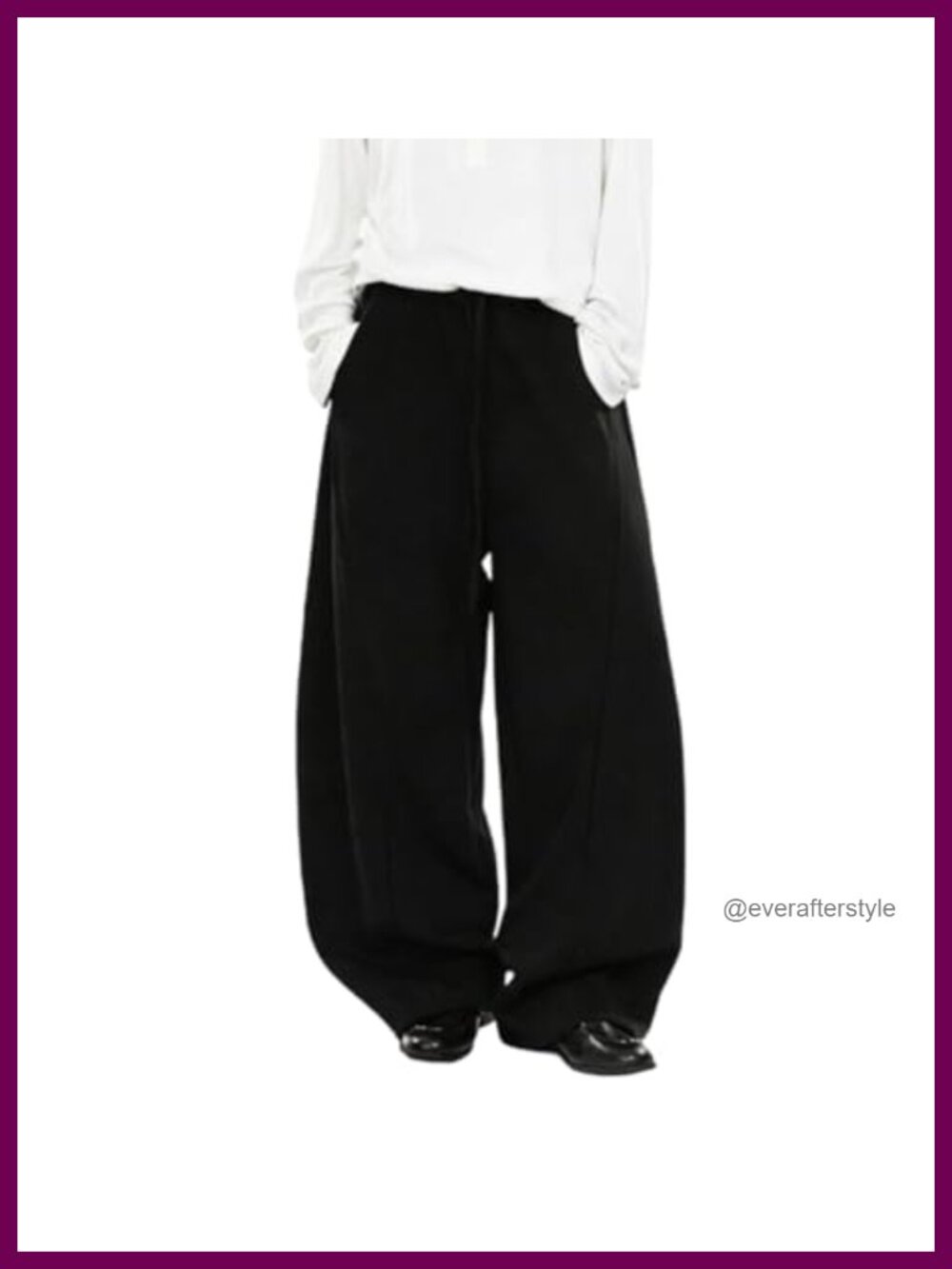 Men's Baggy Sweatpants Wide Leg Drawstring Elastic Waist Loose Joggers Pockets